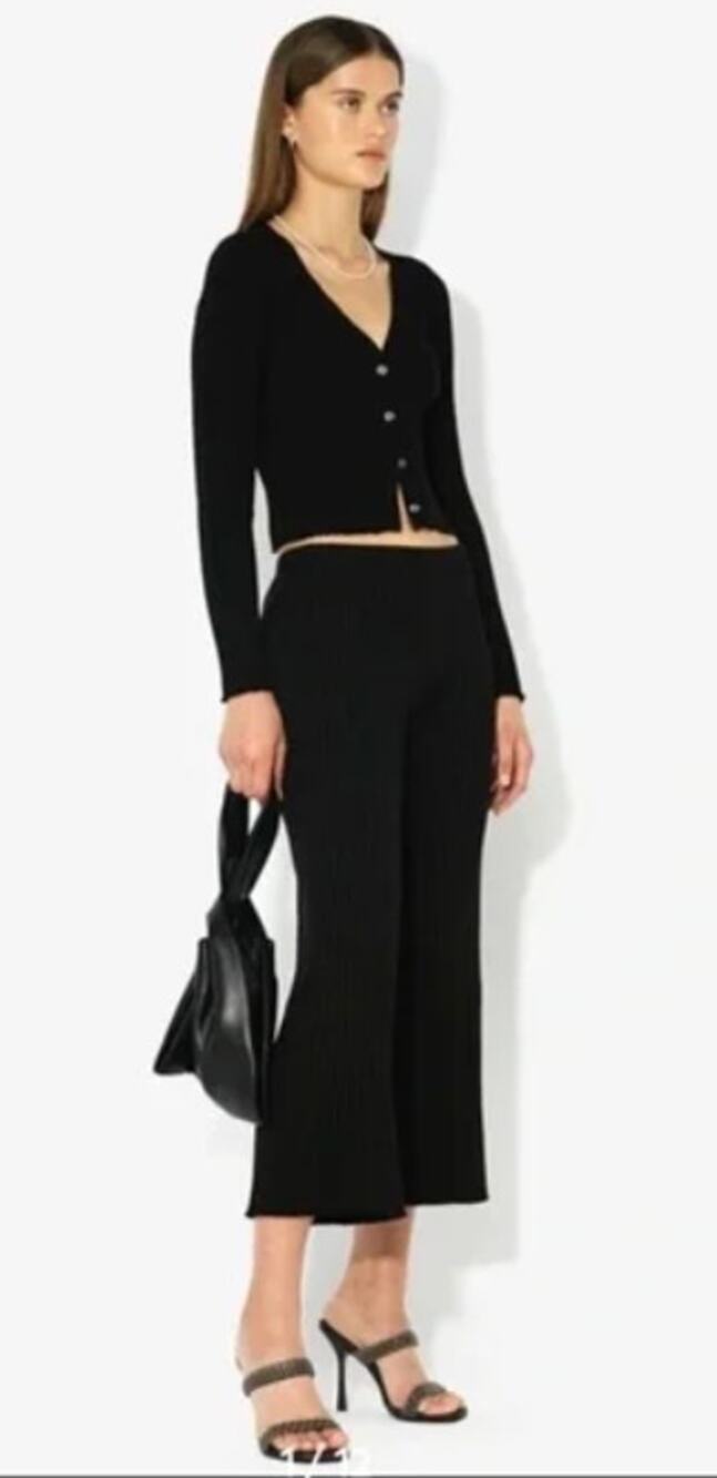 John Elliot Ginza Rib Cropped Pant Womens Black Size 0 USA Made